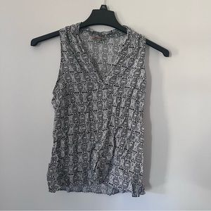 Black and White Soiree Sleeveless Top - Size M